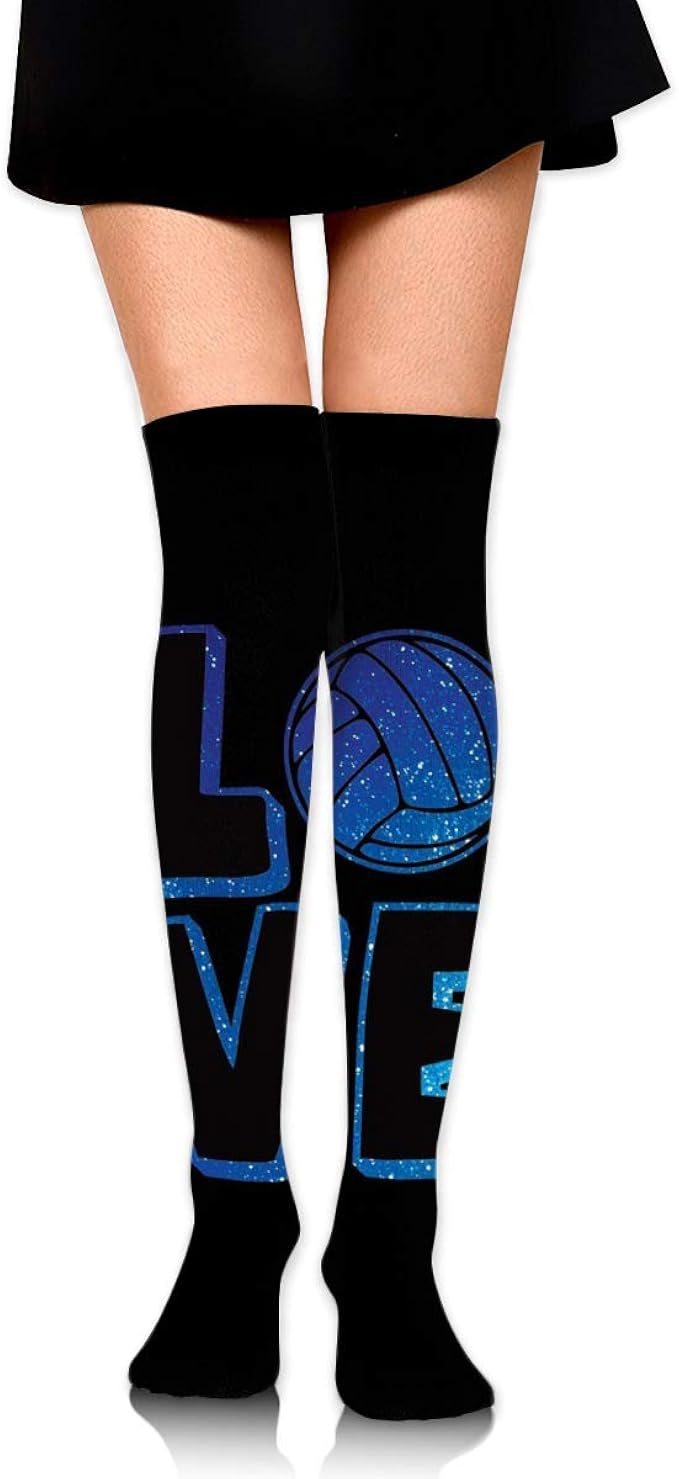 Cedahar Knee High Socks I Love Volleyball Women's Athletic