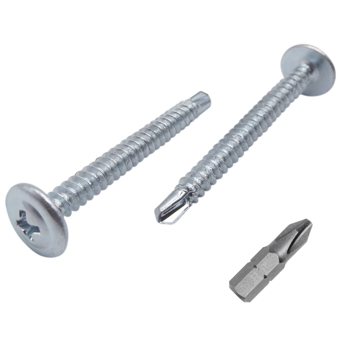 (Pack of 30 pcs) Zinc Plated Steel 4.2 x 41 mm Screws, Phillips Modified Truss Head, Self-Drilling Sheet Metal Screw, Self Tapping (30, 4.2 x 41 mm)