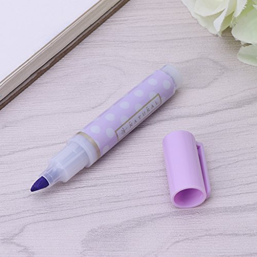 Susada Highlighter Pen 6pcs Mini Dots Striped Highlighter Fluorescent Pen Marker Painting Drawing Pens