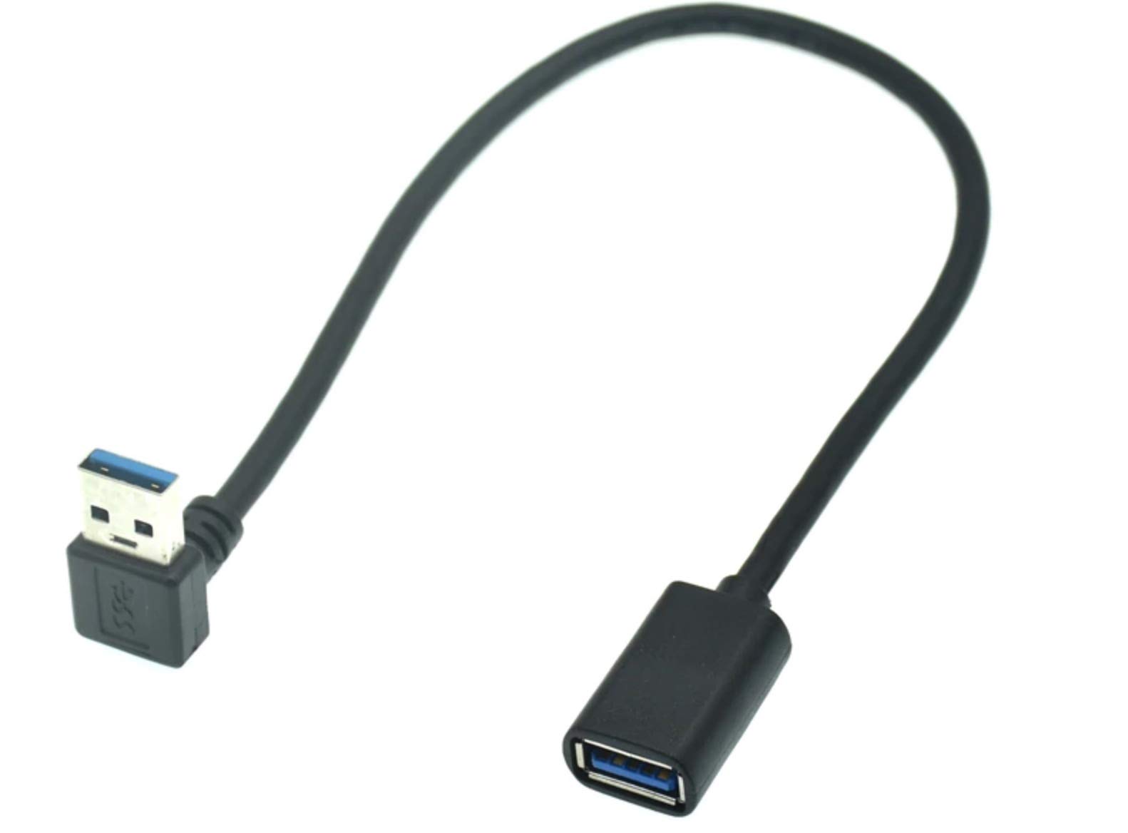 innov8 USB 3.0 Type A Male to Female Extension Cable 5Gbps Speed Extender Connector (Down Angle) - 0.3m