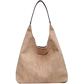 VFUX Suede Bag Suede Tote Bags for Women Work Bags, Slouchy Bag Hobo Handbag, Office Fall Suede Purse Shoulder Bag