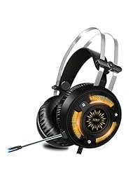 ALWUP Auriculares estéreo para juegos para PS4, Xbox One Auriculares, cancelación de ruido ligero sobre la oreja, PC Auriculares para juegos con micrófono anti-ruido, controladores de 1.969 in, sonido envolvente, audífonos de memoria suave