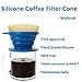 Wolecok Collapsible Pour Over Coffee Dripper,Silicone Reusable Cone Filter Holder for Camping Backpacking- For Home, Camping, Travel, Office（Dark Blue)