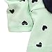 BINPAW Kids Long Sleeves Cute Heart Pattern T Shirt Tops with Bow Tie + Pants Set 2 Pieces Outfit Suit For Toddler Baby & Little Girls, Green, Age 18-24 Months = Tag 90