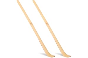 TIESOME 2Pcs Japanese Bamboo Matcha Scoop, Japanese Chashaku Hooked Green Tea Matcha Spoon for Traditional Tea Ceremony Coffee Spices