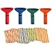 Nadex Easy Wrap Coin Tube Set with 100 Wrappers Included - Funnel Shaped Coin Counting Tubes for Pennies, Nickles, Dimes, and Quarters - Four Color-Coded Tubes