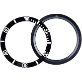 GOTOTOP Ceramic Watch Bezel 4 Colors Watch Insert Loop Insert Numbers Markers Wristwatch Loop Replacement Classic Ring Wristband(black)