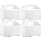Moretoes 48 Pack White Treat Boxes Gable Boxes Party Favor Boxes Paper Gift Boxes for Birthday Party Shower 6 x 3.5 x 3.5 Inc