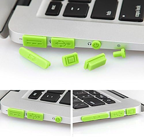 1pcs Colorful Soft Silicone Anti Dust Plug Ports Set For Macbook Air 11.6 13.3 (Green) by Artiz