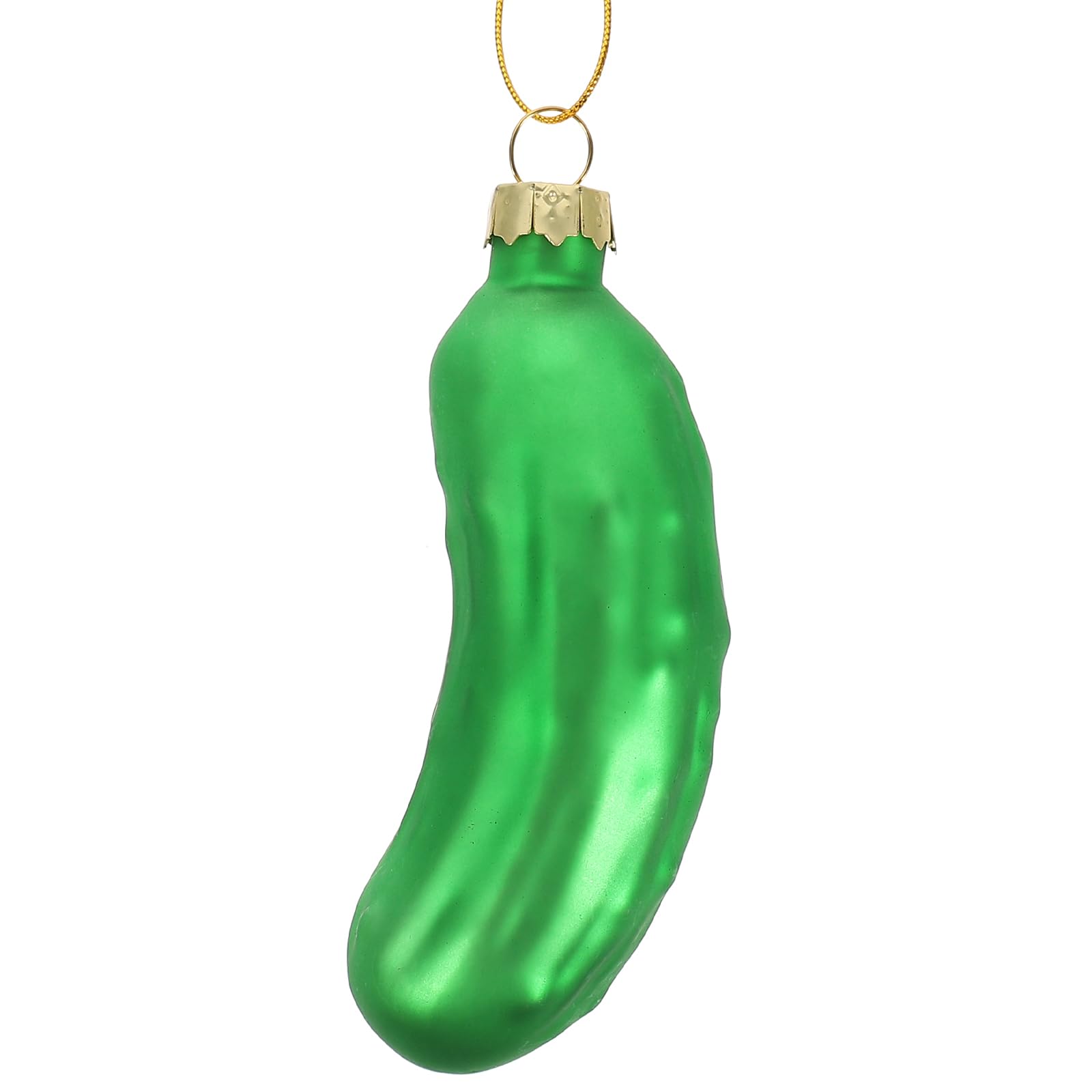 Luxshiny Christmas Pickle Ornament 3.5in Glass Blown Cucumber Xmas Tree Hanging Decorations Funny Quirky Xmas Pendant