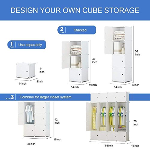 image for MAGINELS Closet Wardrobe Armoire Cube Storage Organizer for Clothes Be