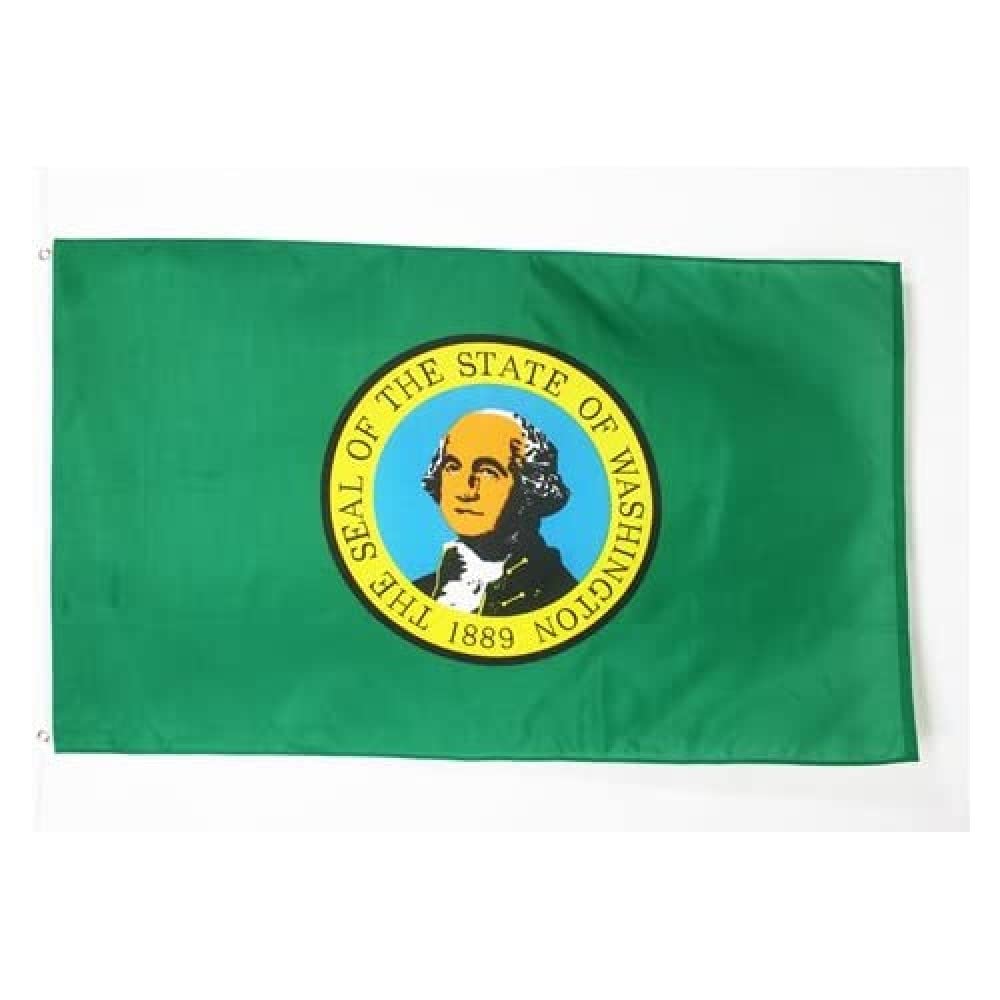 AZ FLAG - Washington Flag - 3x5 Ft - Light Polyester Us State Of Washington Banner with Two Brass Eyelets - Fade Resistant - Vivid Colors - 3' x 5' Feet - 150x90 Cm