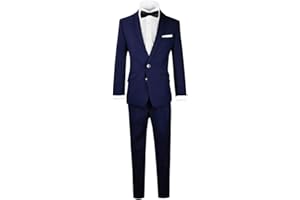 Black n Bianco Signature Boys' Slim Tuxedo Suit with Bow Tie