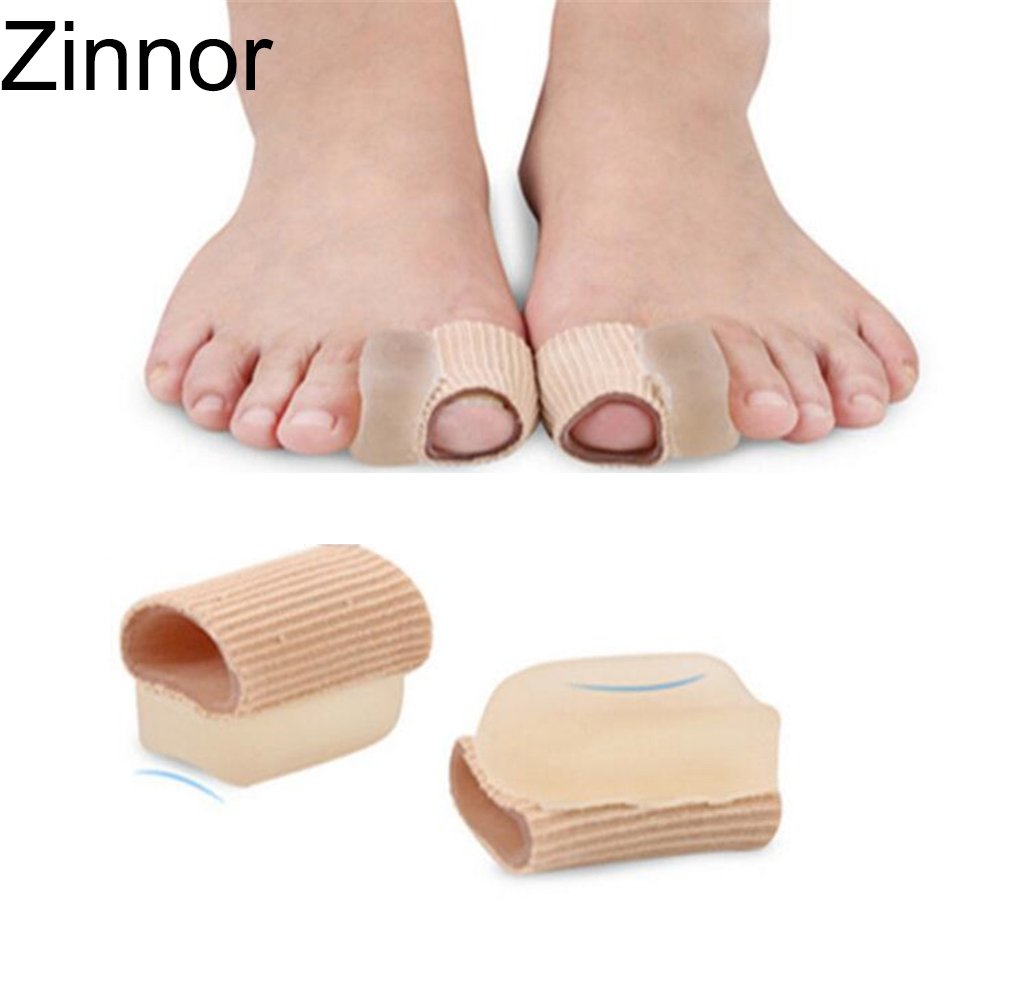 Pack of 4 - Hammer Toe Straightener Protector Sleeve Tube with Big Toe Gel Spacers Cushion for Bunion, Hallux Valgus, Toe Alignment, Overlap Toes in Shoes (4 PCS)