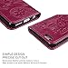 For iPhone 6 Case, iPhone 6S Wallet Case, Premium Soft PU Leather Notebook Cover Embossed Totem Flower Design Case Kickstand Function Card Holder and ID Slot Slim Flip Protective Skin Shell, Rose