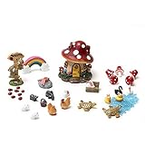 Tonsiki 33 Pieces Miniature Garden Accessories Fairy Garden Ornament Kit for DIY Dollhouse,Succulent,Plant Decoration