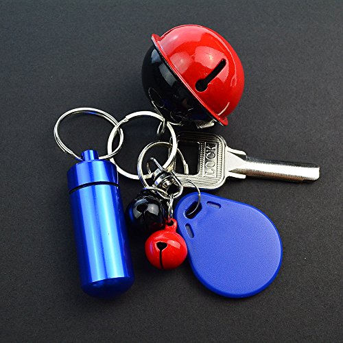 10 Pcs Portable Pill Case, Bantoye Waterproof Aluminum Pill Holders Storage Drug Container with Keychain for Outdoor Camping Traveling, Random Color