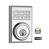Kwikset - 910 Z-Wave Contemporary Single Cylinder Polished Chrome SmartCode Electronic Deadbolt Featuring SmartKey - Chrome