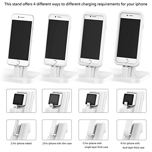 Apple Watch Stand, BEACOO Charging stand Dock Station -- Support Apple Watch NightStand Mode and iPhone 7/7 plus/SE/5s/6S/PLUS with Various Case (White)