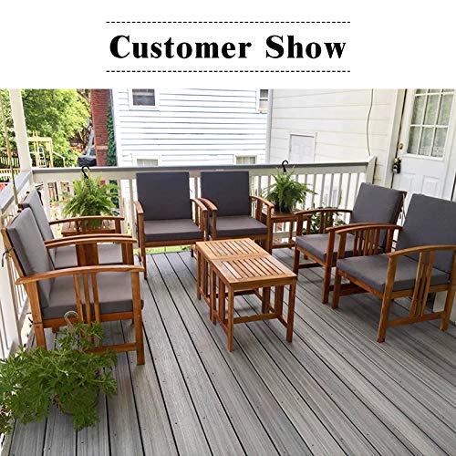 Tangkula 3 Pieces Patio Furniture Set, Includes Set of 2 Outdoor Acacia