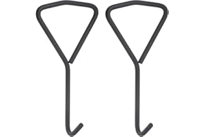 HARFINGTON 2pcs 9.8" Manhole Hook Versatile Manhole Cover Lifter Heavy Loading Carbon Steel Lid Puller With Rotated Handle for Manhole Covers & Storm Drain Cover, Black