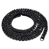 14K Jet Black Onyx Plated Iced Out 1 Row Tennis Necklace, 24 Inches