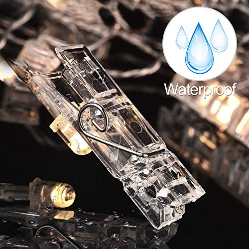 image for mixigoo 40 LED Clips String Holder, 13.8 Feet Fairy, Battery Powered D