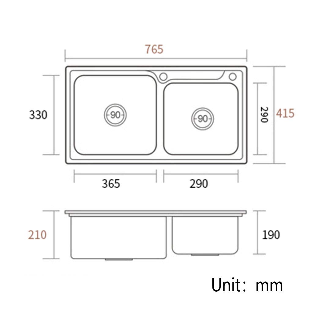 High Capacity Oil Proof And Spill Proof Kitchen Sink Brushed