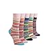 YOMORES Women Socks 5 Pack Vintage Style Cotton Knitting Wool Warm Winter Fall Crew Socks
