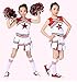 LOLANTA Little Girls Cheerleader Uniform Outfit Cheerleading Costume Fun Varsity Brand Youth Red White (Red, 5-6)