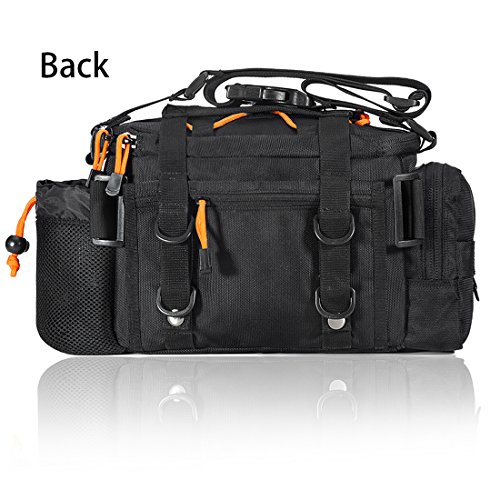 BLISSWILL Portable Outdoor Fishing Tackle Bags Waist Fishing Bag Fishing Gear Storage Bag Water-Resistant Multifunctional Bag Fly Fishing Bag Durable Handbag Bags for Fishing (Black Larger)