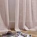 JIN CHAN Linen Like Sheer Curtain Panels for Bedroom Sheer Curtains Rod Pocket Draps for Living Room 63 inches Long 2 Panels Taupe