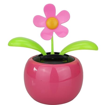 Demarkt Solar Wackel Blume Wackelblume Solarblume Solar Wackelblume Blume für Auto Balkon (Rosa)