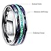NUNCAD Mens Tungsten Ring Wedding Band 8mm Real Blue/Green Opal and Abalone Shell Tungsten Engagement Ring Comfort Fit Size 7-12