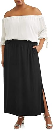 plus size knit maxi skirt