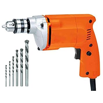 Mawson Powerful 10Mm Drill Machine and 5 Pieces Masonry Drill Set for Wall, Concrete (Colours As Per Availability)