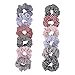 Wooyaya 12pcs Polka Dot and stripe Hair ties Elastics Scrunchies Hair Bands Ties Accessories for Women Girls