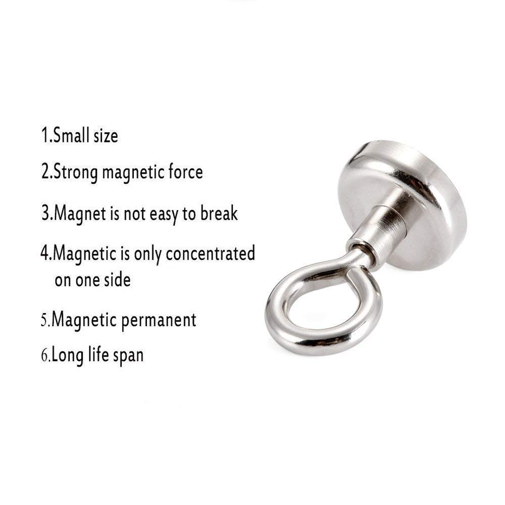 AUTIDEFY 22LBS Magnetic Hooks with Eyebolt,20 Pack Dia.16mm Heavy Duty Neodymium Rare Earth Magnets