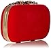 BMC Womens Elegant Rhinestone Peacock Clasp Velvet Cocktail Evening Handbag-RED