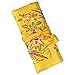 SuoSuo Jewelry Roll,Travel Jewelry Roll Bag,Silk Embroidery Brocade Jewelry Organizer Case with Tie Close,Gold