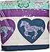 Girls PAISLEY PONY HORSE Purple & Blue HEARTS 6pc Comforter Set W/Sheets (Bed in a Bag) (Twin Size)