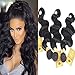 Black Rose Brazilian Virgin Hair Body Wave 4 bundles Total 200g/7.05oz (50g/bundle) 100% Unprocessed Virgin Human Hair Extension Hair Weave Weft Natural Color Grade 7a