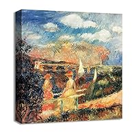 Canvas Wall Art Women in a Garden by Pierre-Auguste Renoir Canvas Prints Home Artwork Decoration for Living Room,Bedroom - 12x12 inches