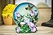 Hummingbird Flower 6 inch Plate and Miniature 45MM Water Globe Figure Set of 2