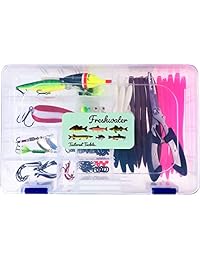 Kit de pesca 118 piezas Juego de alicates de agua dulce con ganchos para pesas y gusanos para bajos, truchas y carteras, pan de gato y pipeta