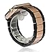 AWSTECH New 42mm Stainless Steel Replacement Smart Watch Band Wrist Strap Bracelet with Butterfly Buckle Clasp for Apple Watch All Models - Black Rosegold