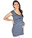 KRISP Maternity Womens Basic Short Sleeve Striped Long Tunic T Shirt