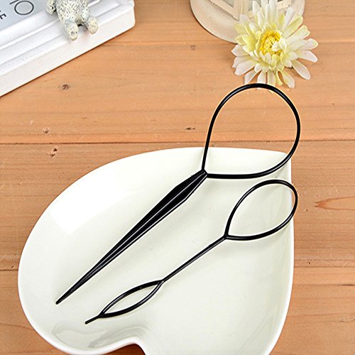 image for Seazhio 2Pcs Curler Hair Clip Tool Hair Accessories Plastic Loop Styli