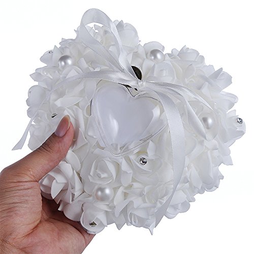 Adeeing Ring Bearer Pillow, Small, 6 x 6 Inch - Thumbnail 5