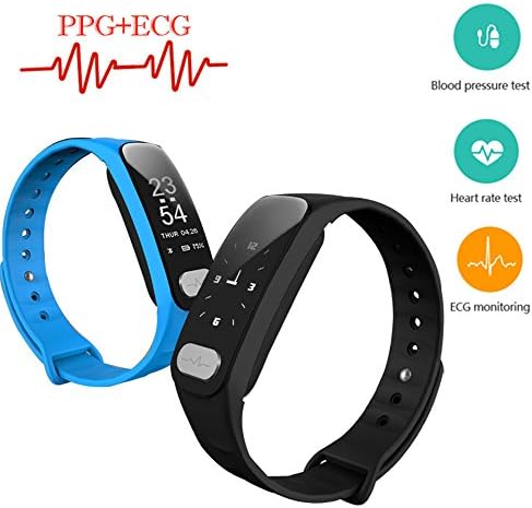 Fitness Tracker ECG+PPG Blood Pressure Heart Rate Sleep Monitor Smart Wristband Bracelet Watch Pedometer Activity Tracker for Android IOS (Black)
